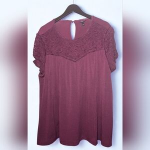 Torrid Plum Lace Accent Blouse